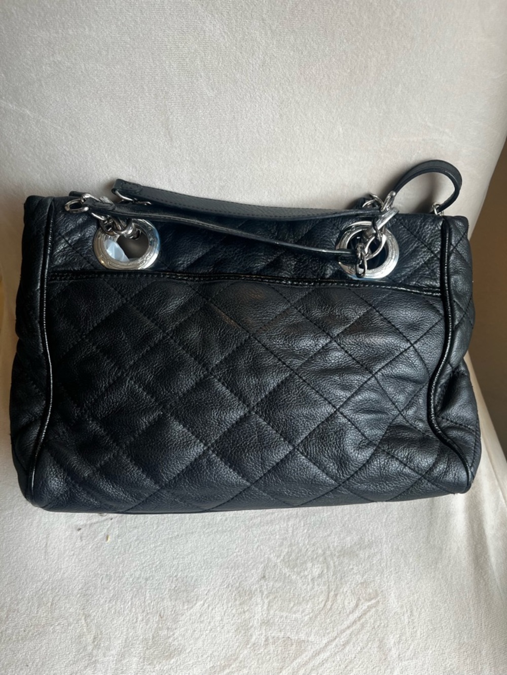 Brighton Black Leather Shoulder Bag with Studded Floral Design - Picture 3 of 7